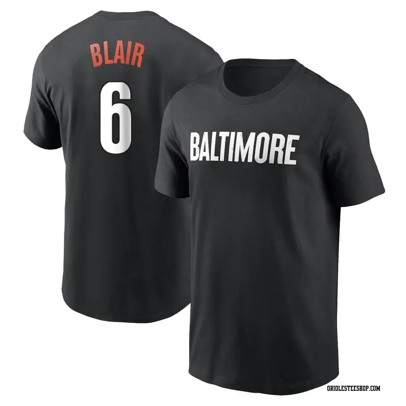 Men's Baltimore Orioles ＃6 Paul Blair Black 2023 City Connect Name & Number T-Shirt