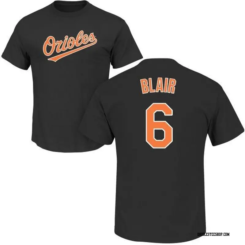 Men's Baltimore Orioles ＃6 Paul Blair Black Roster Name & Number T-Shirt