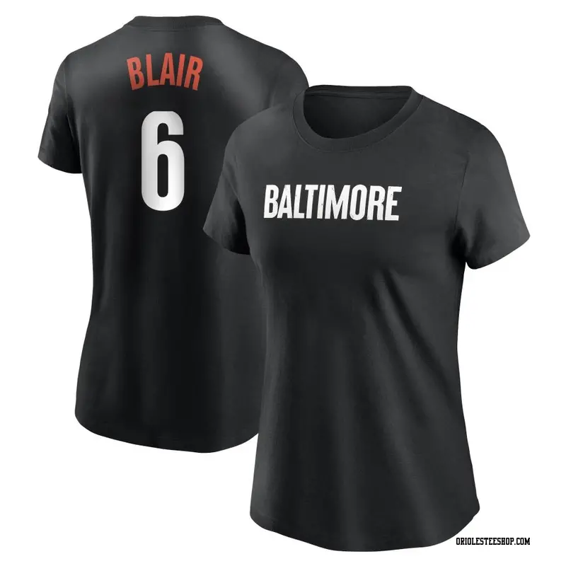 Women's Baltimore Orioles ＃6 Paul Blair Black 2023 City Connect Name & Number T-Shirt