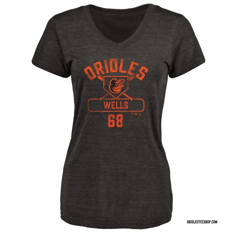 Women's Baltimore Orioles ＃68 Tyler Wells Black Branded Base Runner T-Shirt