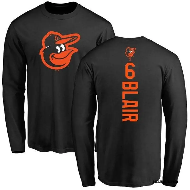 Youth Baltimore Orioles ＃6 Paul Blair Black Backer Long Sleeve T-Shirt